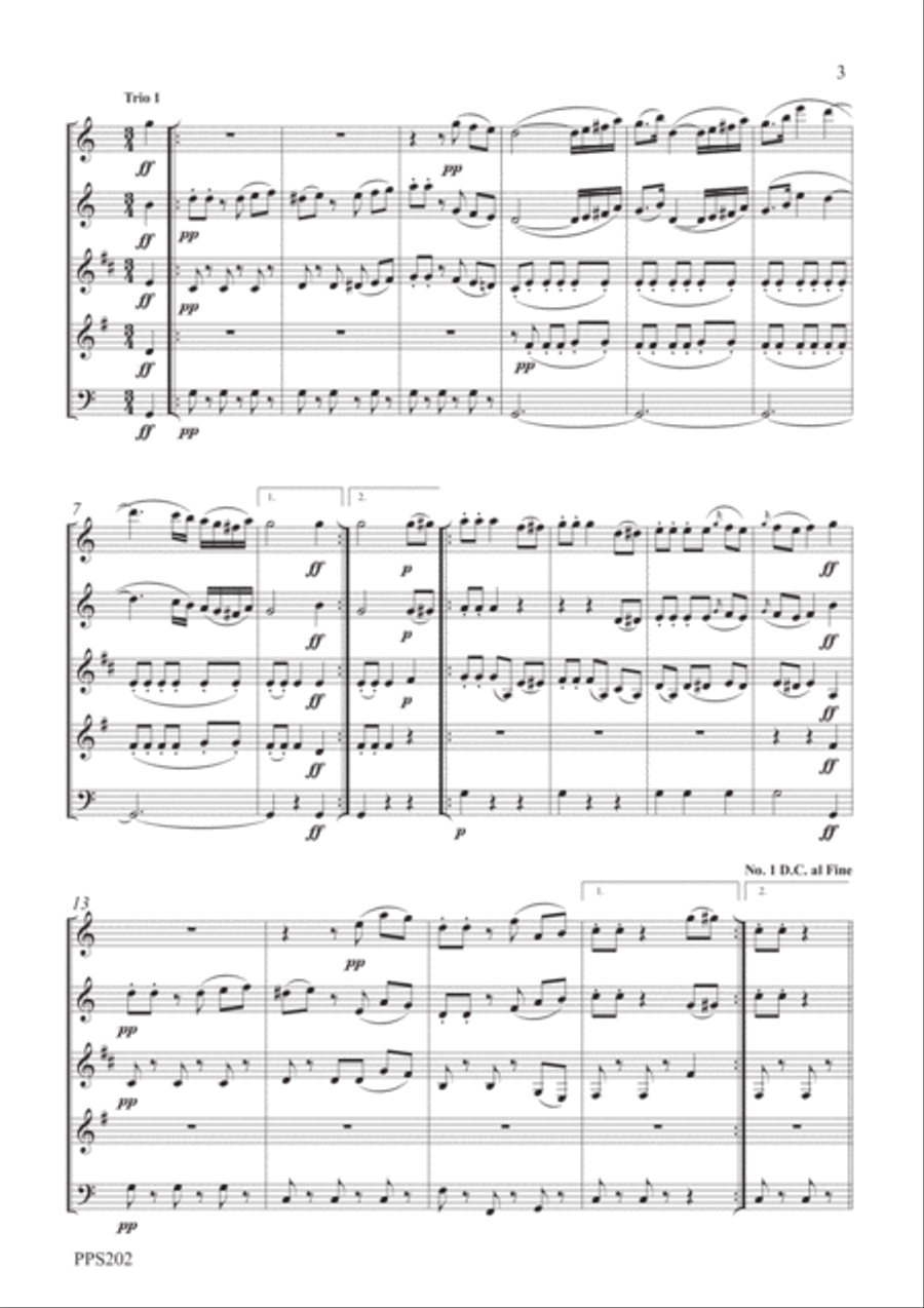 SCHUBERT 5 MINUETS D.89 FOR WOODWIND QUINTET Woodwind Quintet scores gallery preview page 3