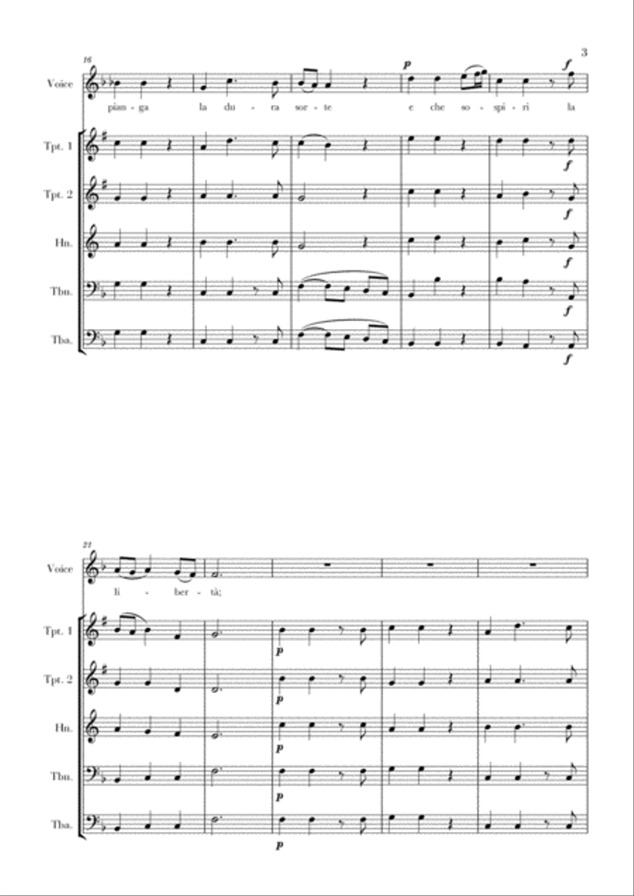 Haendel - Lascia ch’io pianga (for Soprano and Brass Quintet) Brass Quintet scores gallery preview page 3