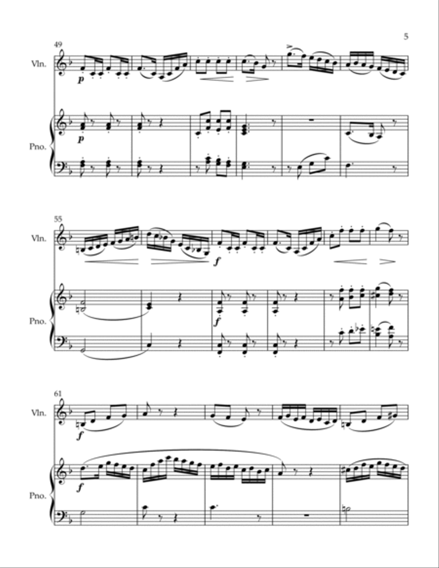 Finale Violin Solo scores gallery preview page 5