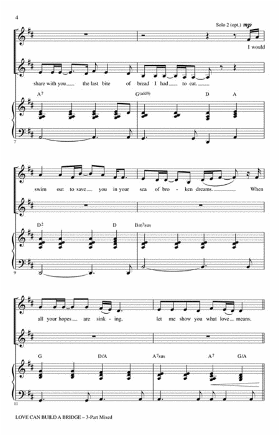 Love Can Build a Bridge 3-Part scores gallery preview page 3