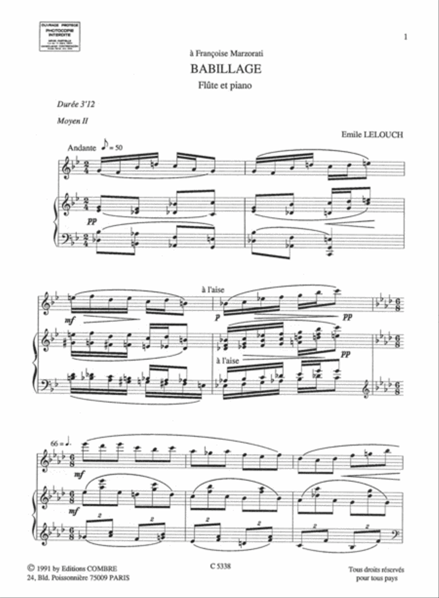 Babillage Babillage Flute Solo scores gallery preview page 2