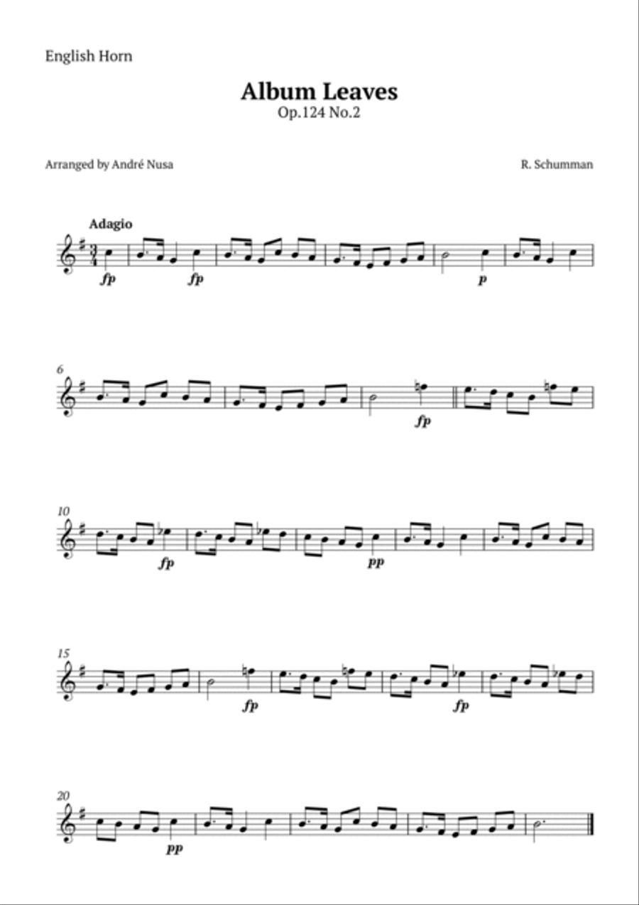 Album Leaves Op.124 No.2 English Horn scores gallery preview page 3