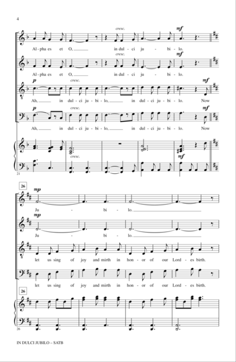 In Dulci Jubilo 4-Part scores gallery preview page 3