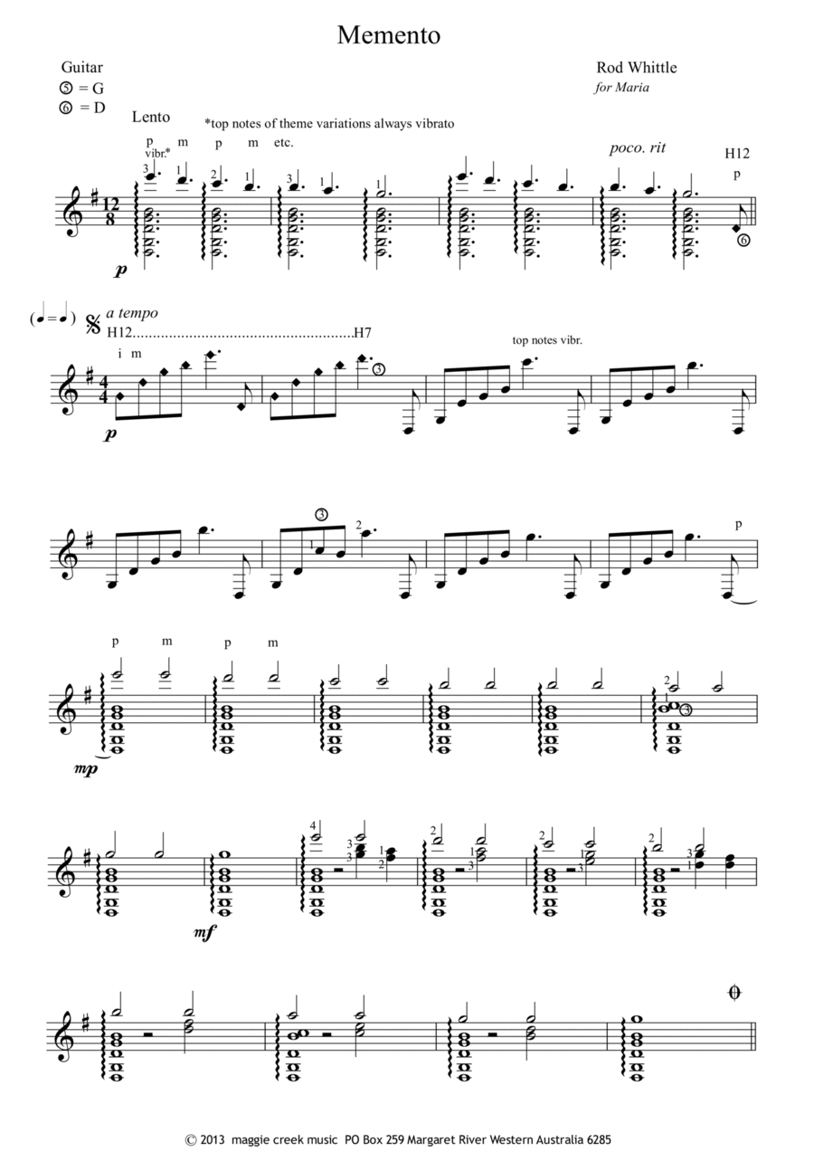 Memento Memento Acoustic Guitar scores gallery preview page 1
