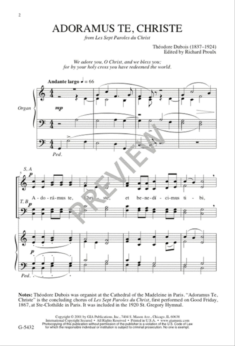 Adoramus Te, Christe 4-Part scores gallery preview page 2