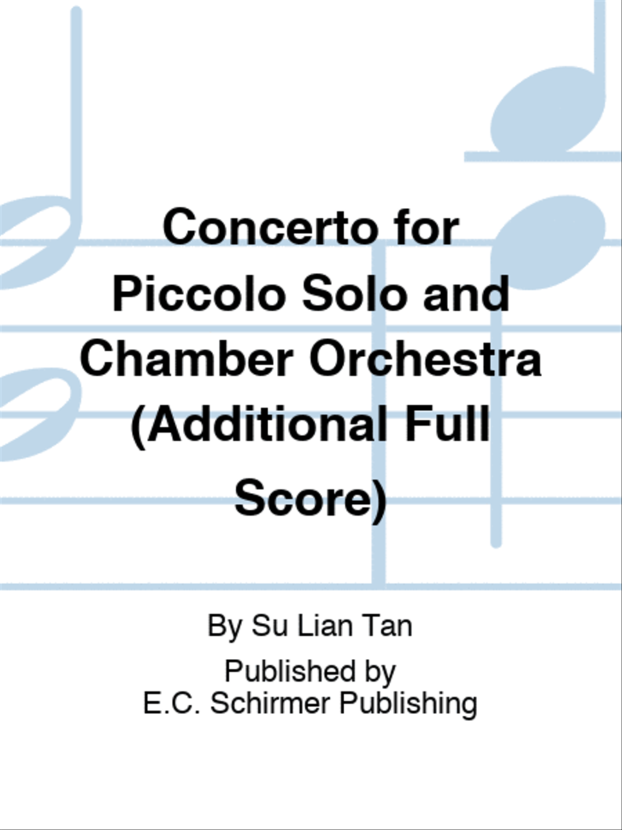Concerto for Piccolo Solo and Chamber Orchestra (Additional Full Score) Chamber Orchestra scores gallery preview page 1