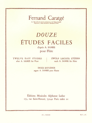 12 Etudes Faciles, D'apres Samie (flute Solo)