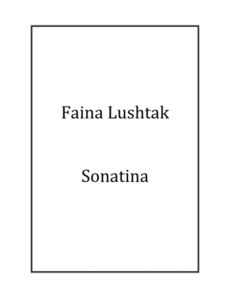 Sonatina - Faina Lushtak image number null