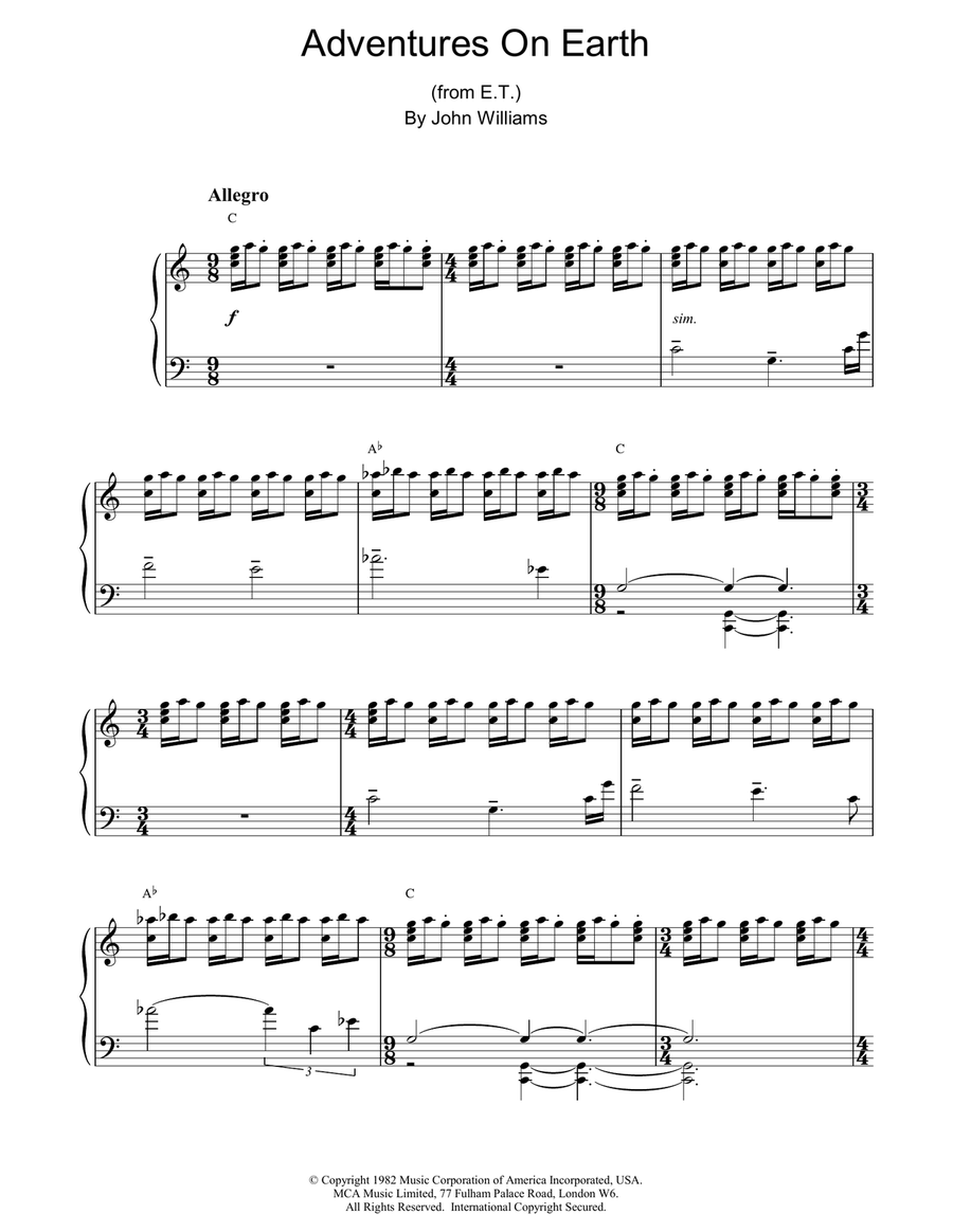Adventures On Earth Adventures On Earth Piano Solo scores gallery preview page 1