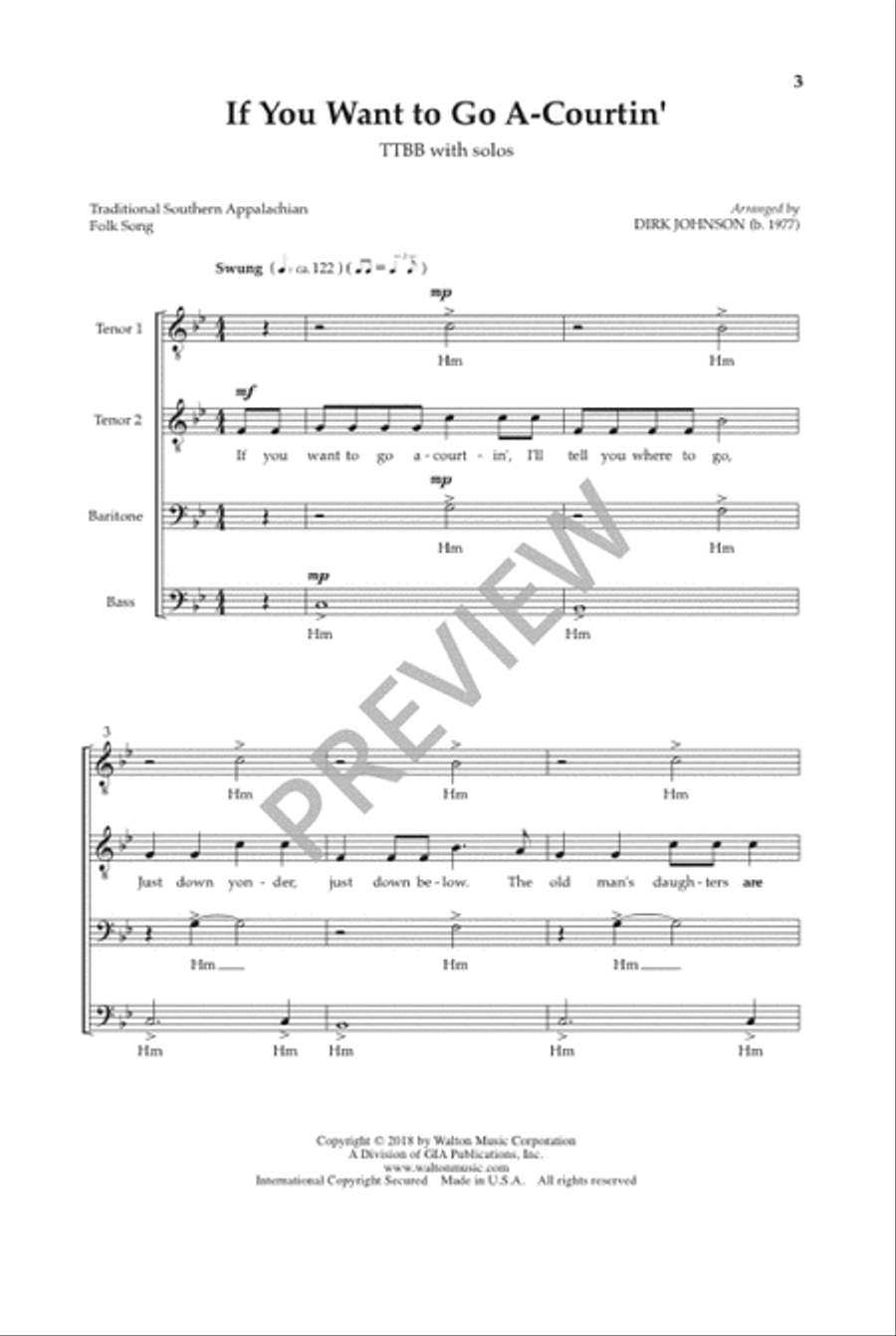 If You Want to Go A-Courtin' TTBB scores gallery preview page 4