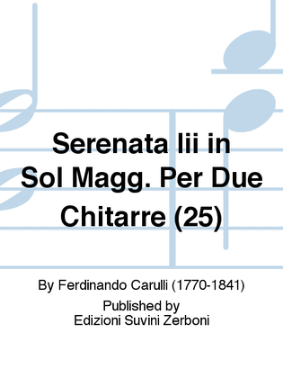 Book cover for Serenata Iii in Sol Magg. Per Due Chitarre (25)