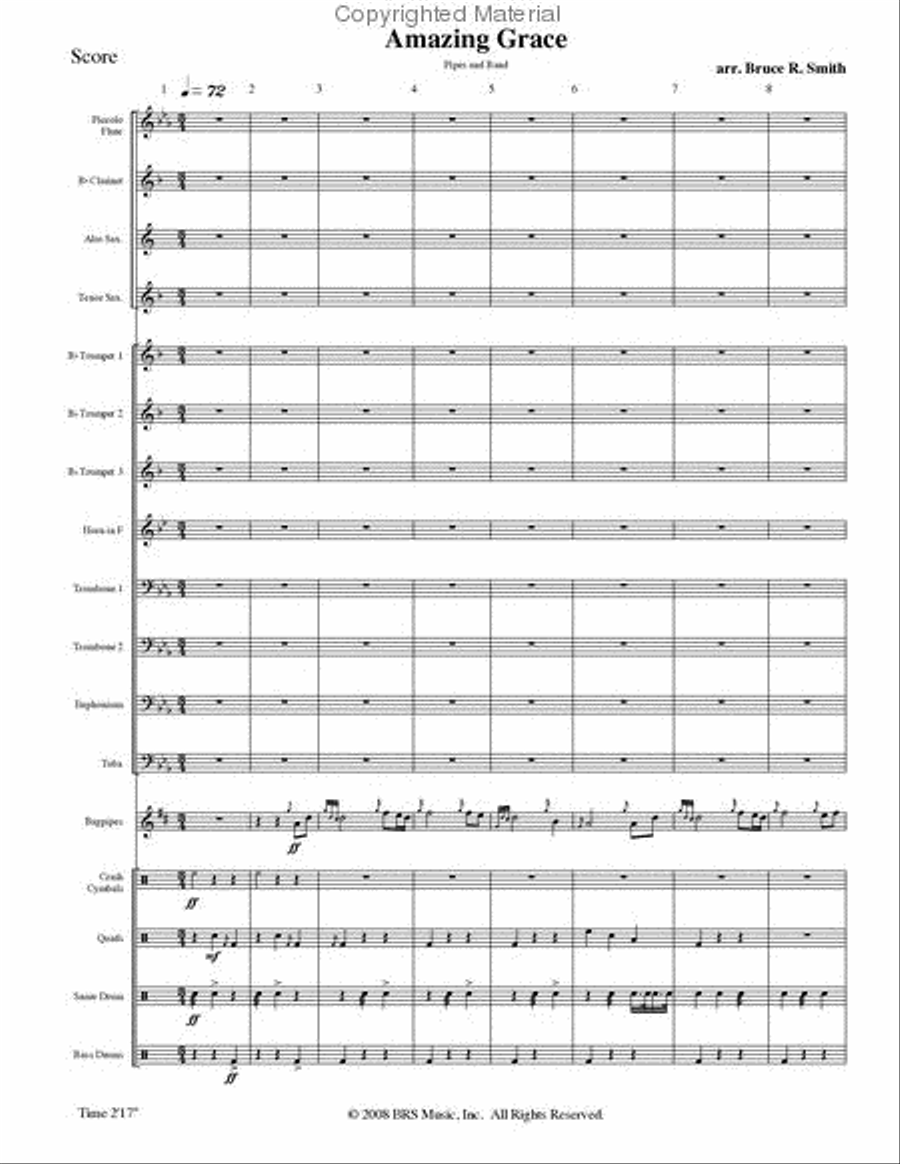Amazing Grace Marching Band scores gallery preview page 2