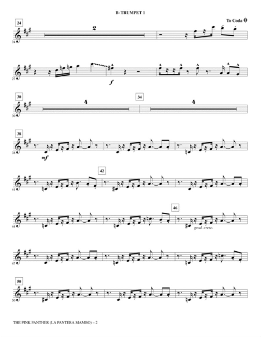 The Pink Panther - Bb Trumpet 1 Choir scores gallery preview page 2