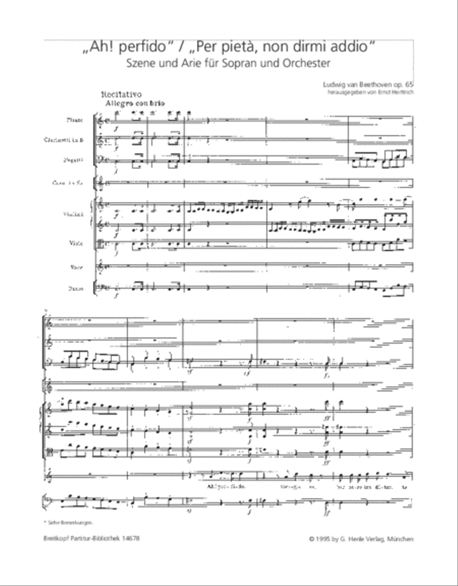 “Ah! Perfido” / “Per pietà, non dirmi addio” Op. 65 Orchestra scores gallery preview page 2