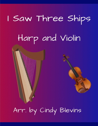 Book cover for I Saw Three Ships, for Harp and Violin