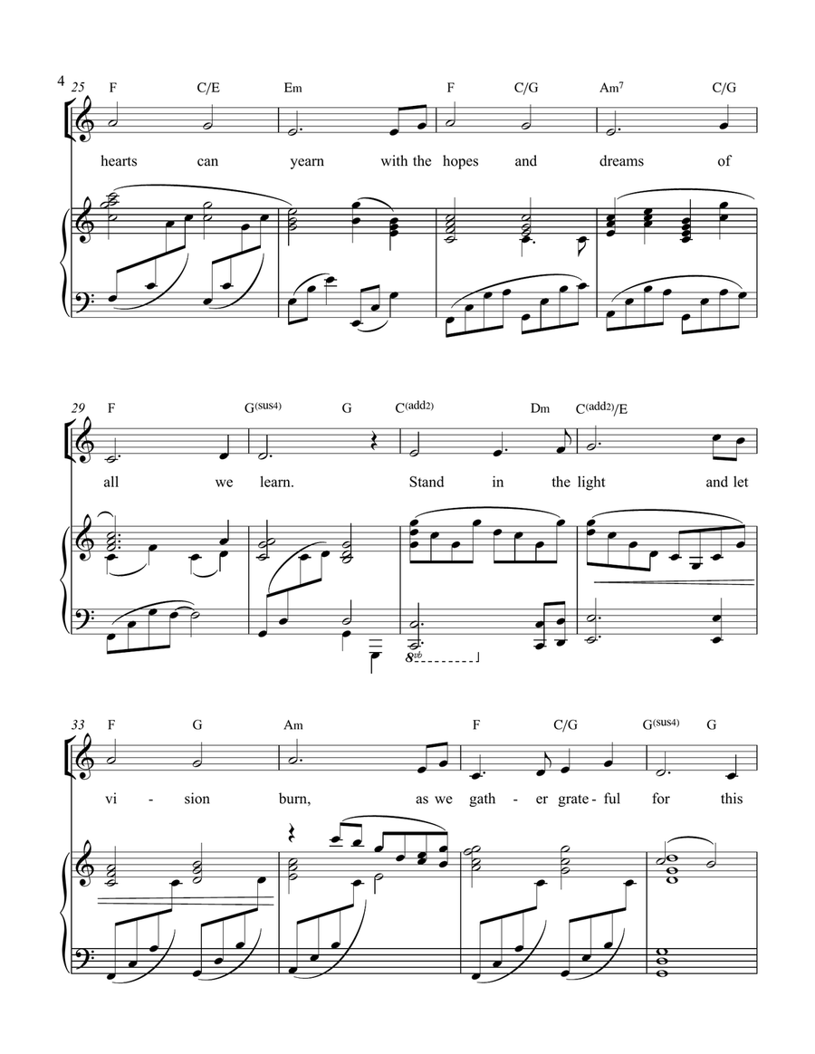Stand in the Light Piano, Vocal, Guitar scores gallery preview page 4
