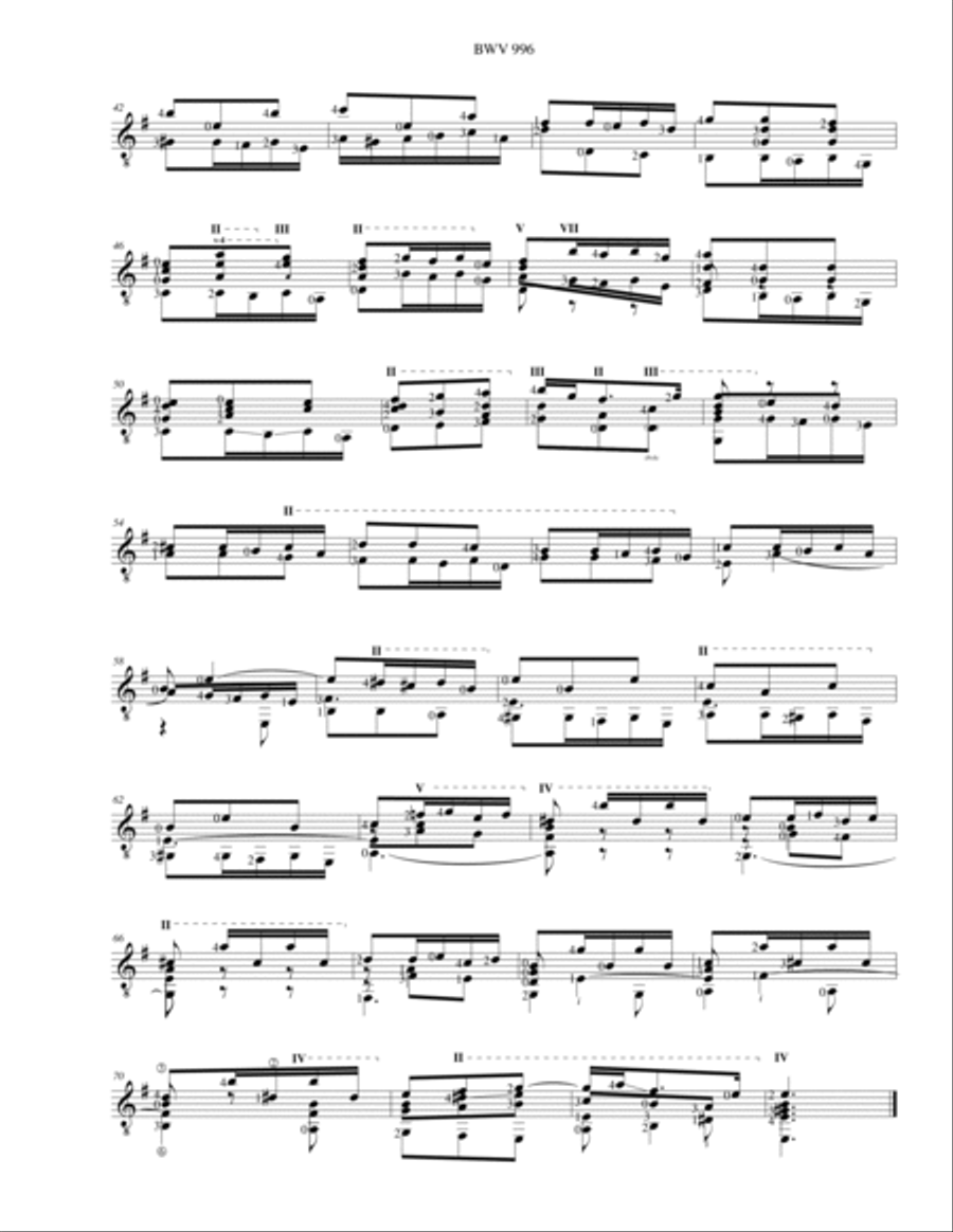 First Lute Suite BWV 996 for guitar Lute scores gallery preview page 4