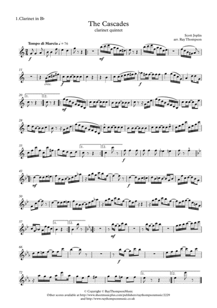 Scott Joplin: "The Cascades" - clarinet quintet image number null