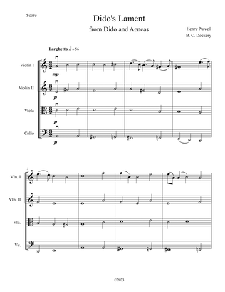 Dido's Lament (String Quartet)