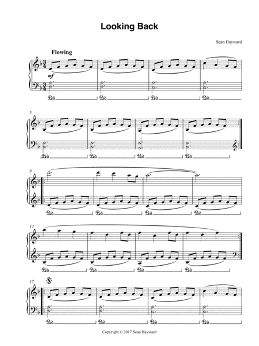 Looking Back Piano Solo scores gallery preview page 1