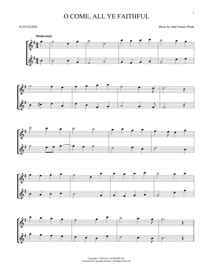 O Come, All Ye Faithful O Come, All Ye Faithful Woodwind Duet scores gallery preview page 1