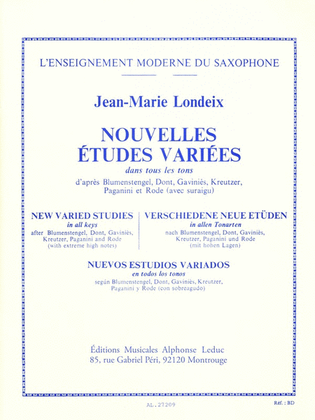 Book cover for Jean-marie Londeix - Nouvelles Etudes Variees, Pour Saxophone