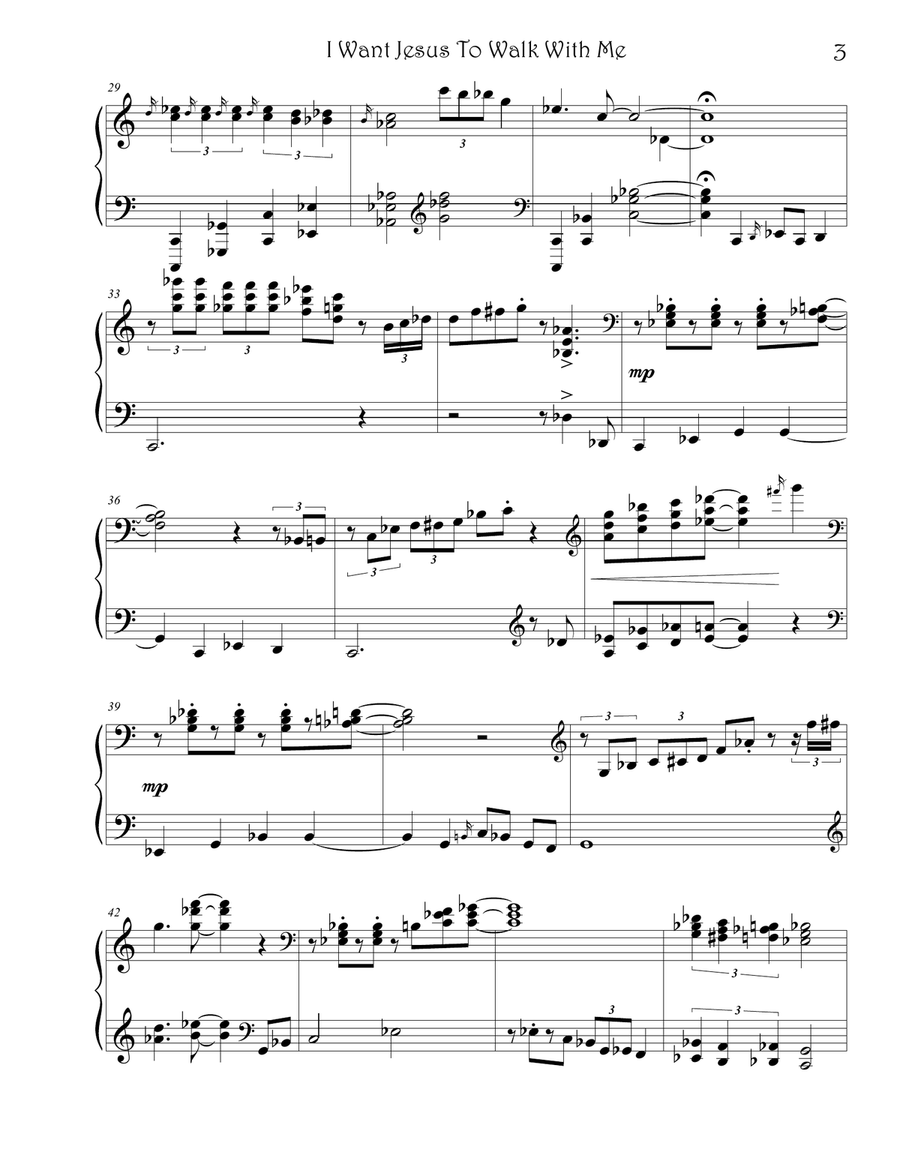I Want Jesus To Walk With Me- Jazz Piano Piano Solo scores gallery preview page 3