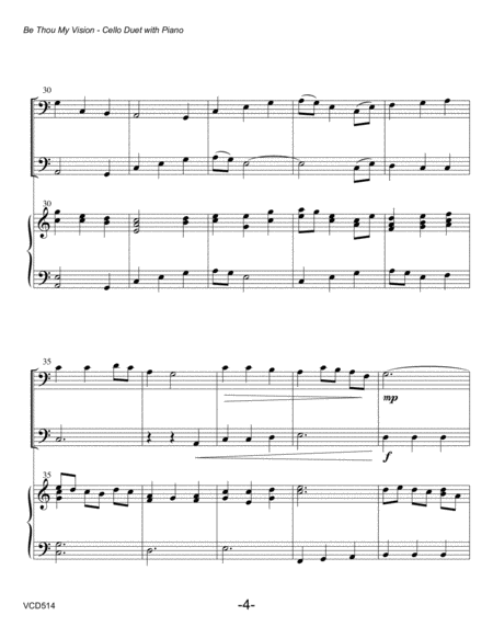 BE THOU MY VISION - CELLO DUET with Piano Accompaniment (Grade 2+) image number null