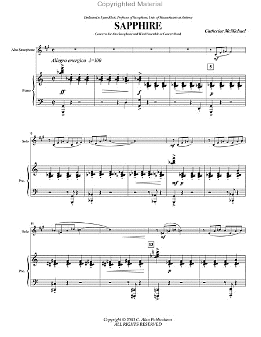 Sapphire Sapphire Alto Saxophone scores gallery preview page 2