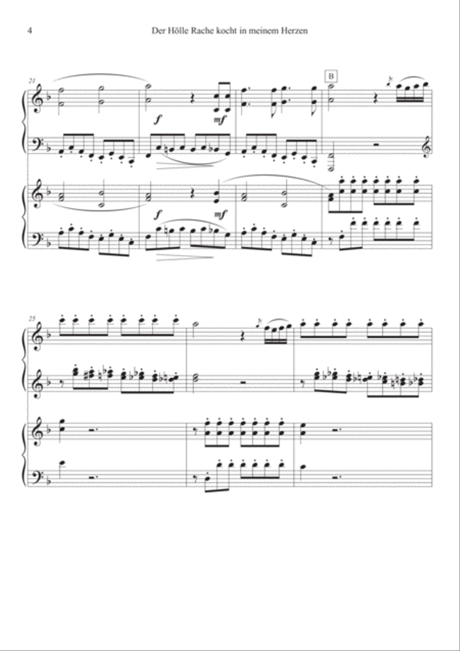 Der Hölle Rache kocht in meinem Herzen Piano scores gallery preview page 4