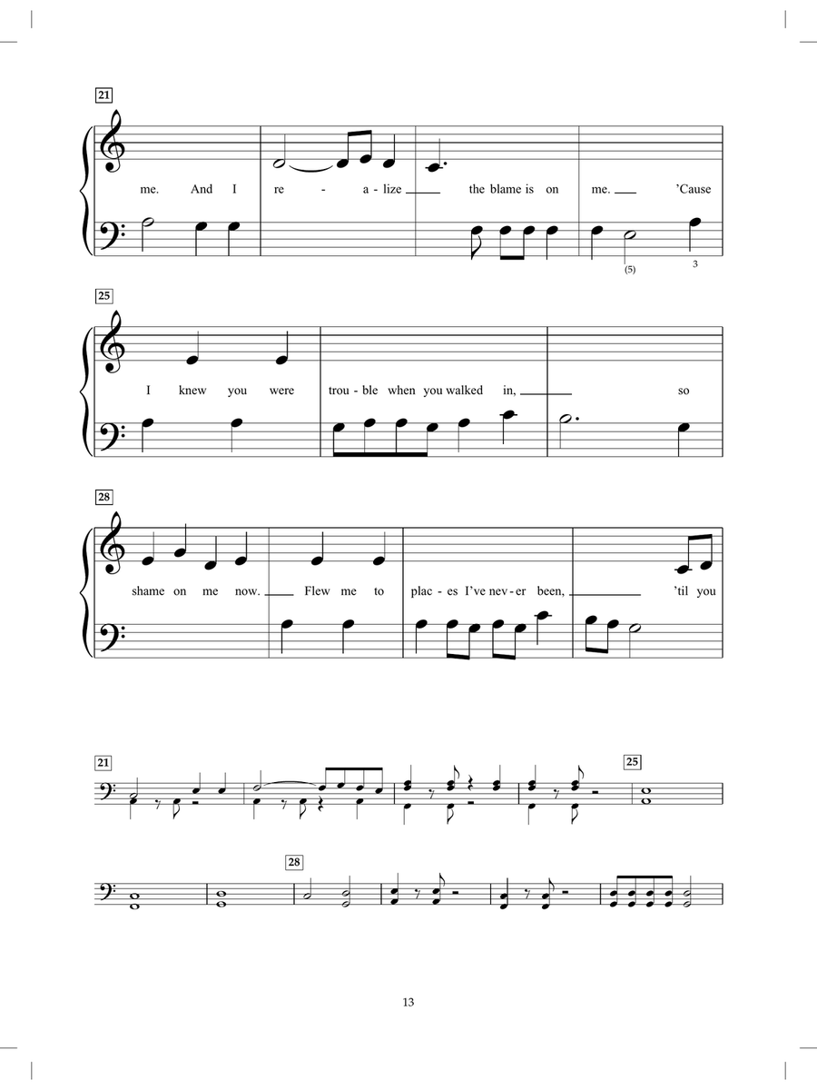 I Knew You Were Trouble Piano scores gallery preview page 3
