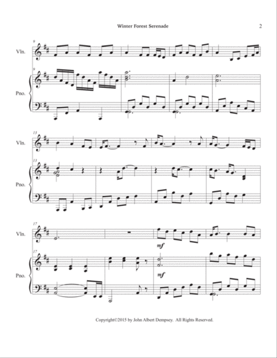 Winter Forest Serenade (Violin and Piano) Violin Solo scores gallery preview page 6