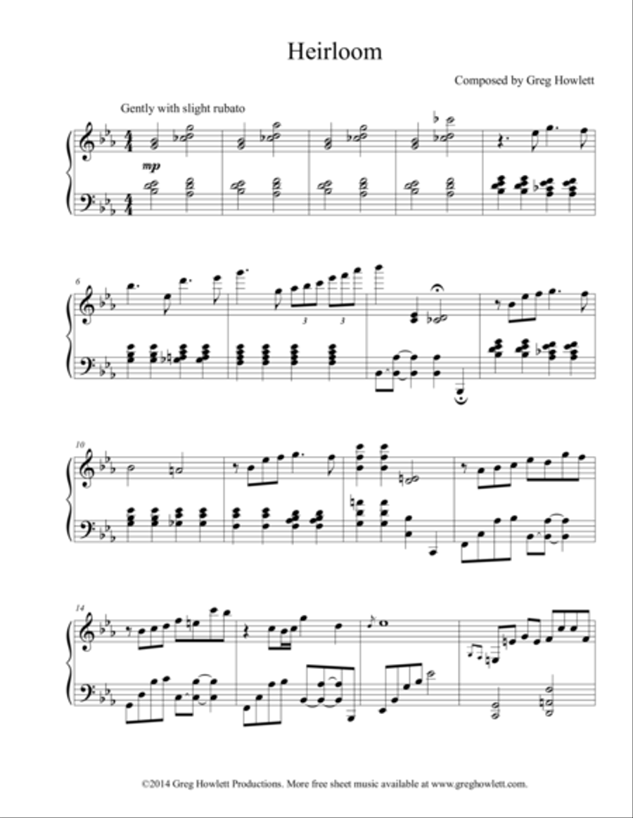 Heirloom Heirloom Piano Solo scores gallery preview page 1