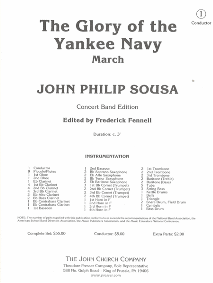 The Glory of the Yankee Navy Concert Band scores gallery preview page 1