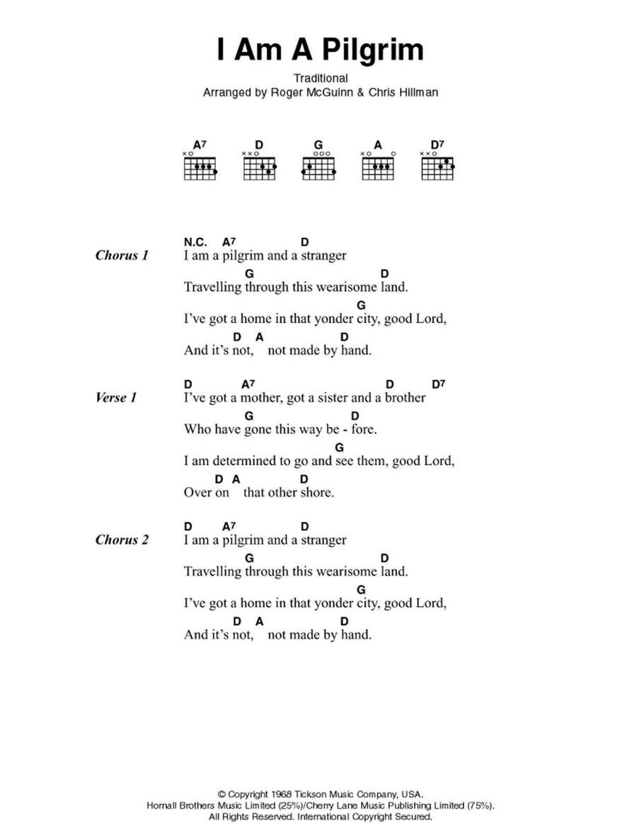 I Am A Pilgrim Electric Guitar scores gallery preview page 1