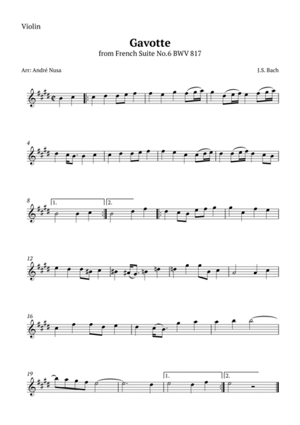 Gavotte from French Suite No.6 image number null