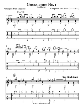 Gnossienne No. 1 (Tablature + Sheet Music)