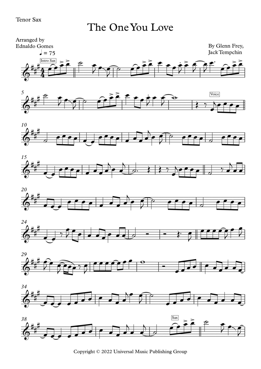 One You Love One You Love Tenor Saxophone scores gallery preview page 1