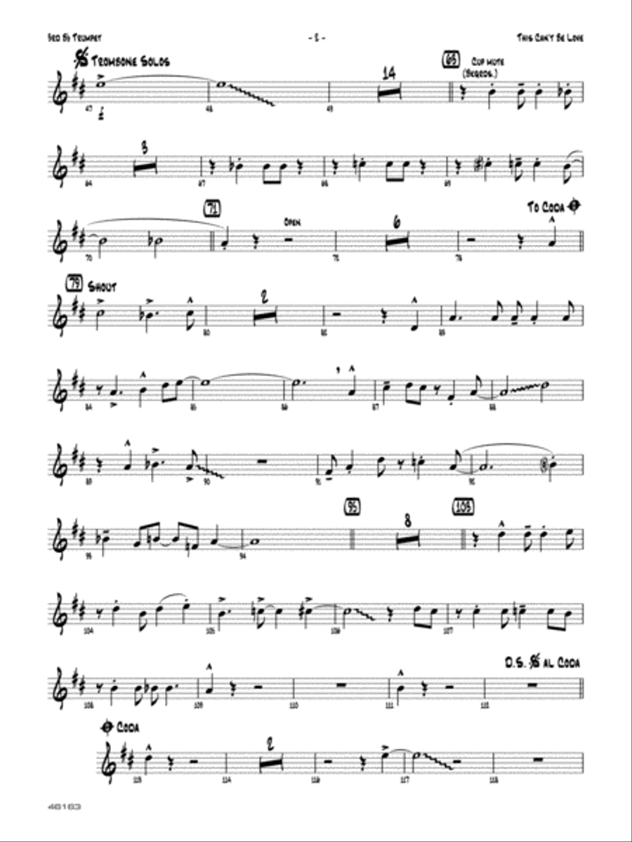 This Can't Be Love: 3rd B-flat Trumpet Jazz Ensemble scores gallery preview page 2