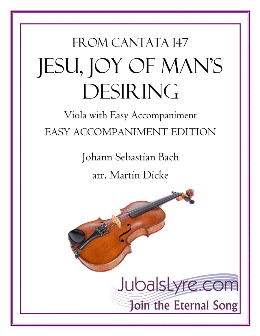 Jesu, Joy of Man’s Desiring (Viola with Easy Accompaniment) Viola Solo scores gallery preview page 1