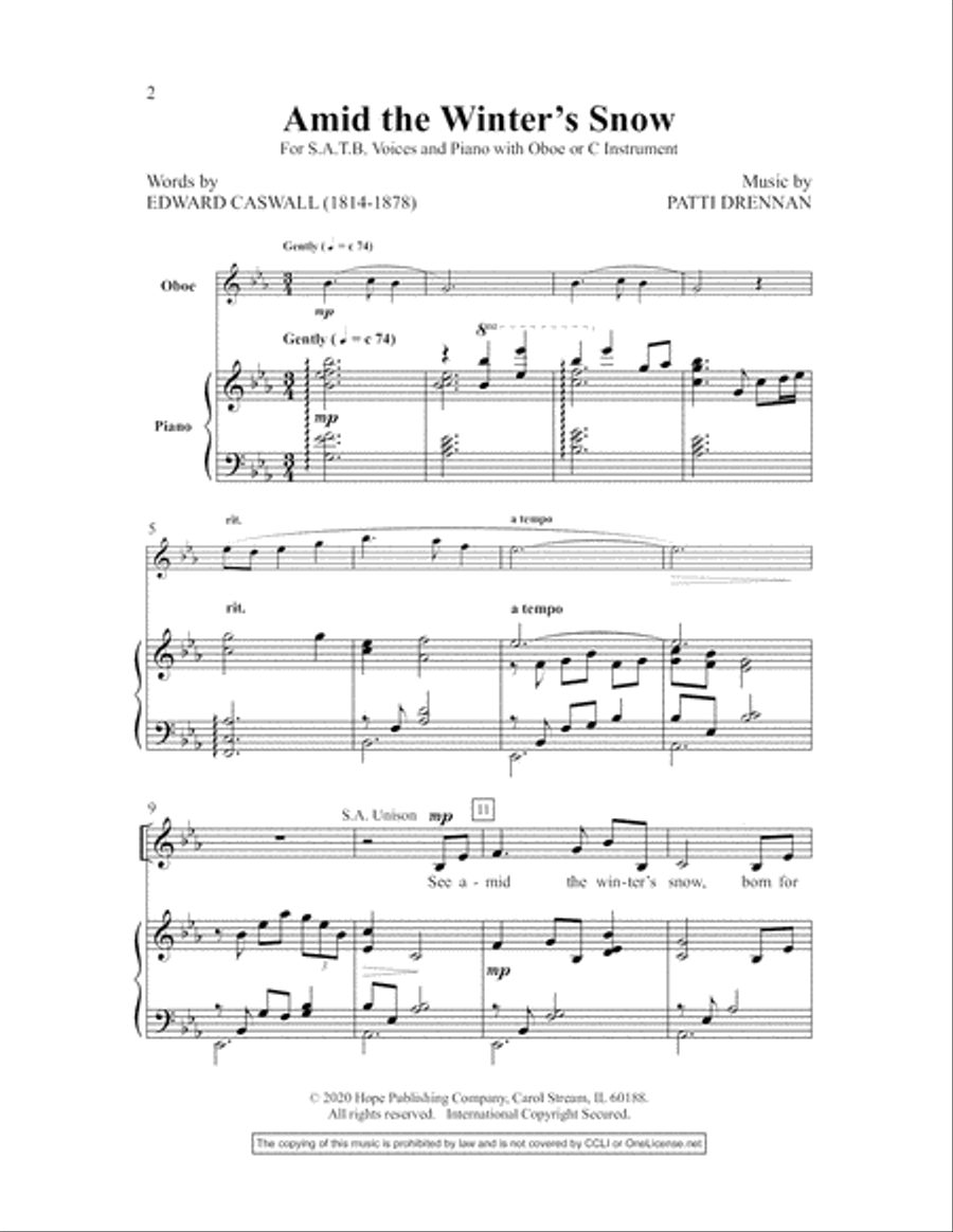 Amid the Winter's Snow Amid the Winter's Snow Choir scores gallery preview page 2