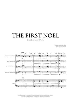 The First Noel (Saxophone Quartet and Piano) - Christmas Carol