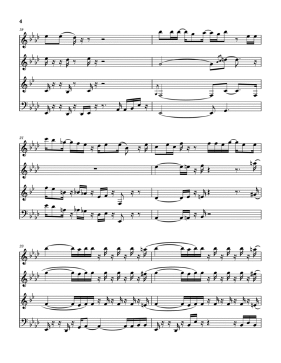 Big Yellow Taxi Woodwind Quartet scores gallery preview page 5