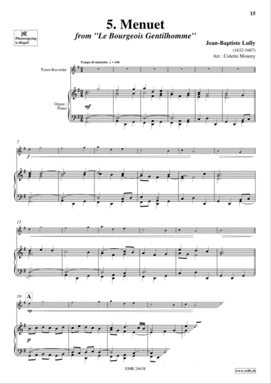 40 Greatest Baroque Hits Volume 2 Tenor Recorder scores gallery preview page 7