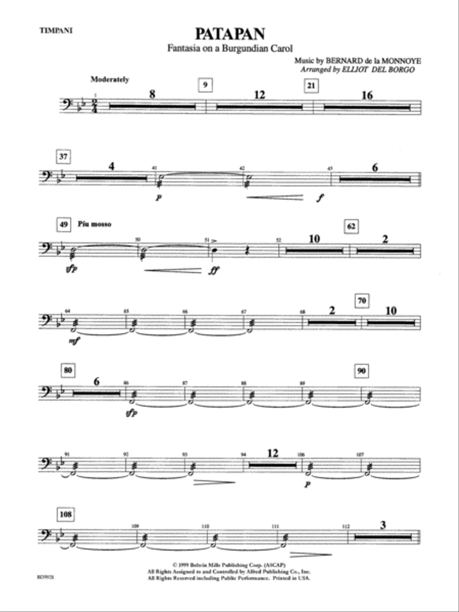 Patapan: Timpani Concert Band scores gallery preview page 1