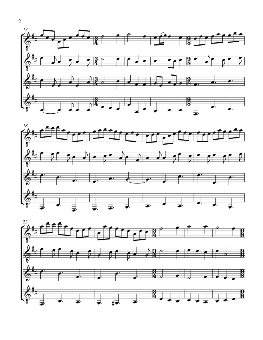 Jesu, Joy of Man's Desiring (Guitar Quartet) - Score and Parts Guitar Ensemble scores gallery preview page 2