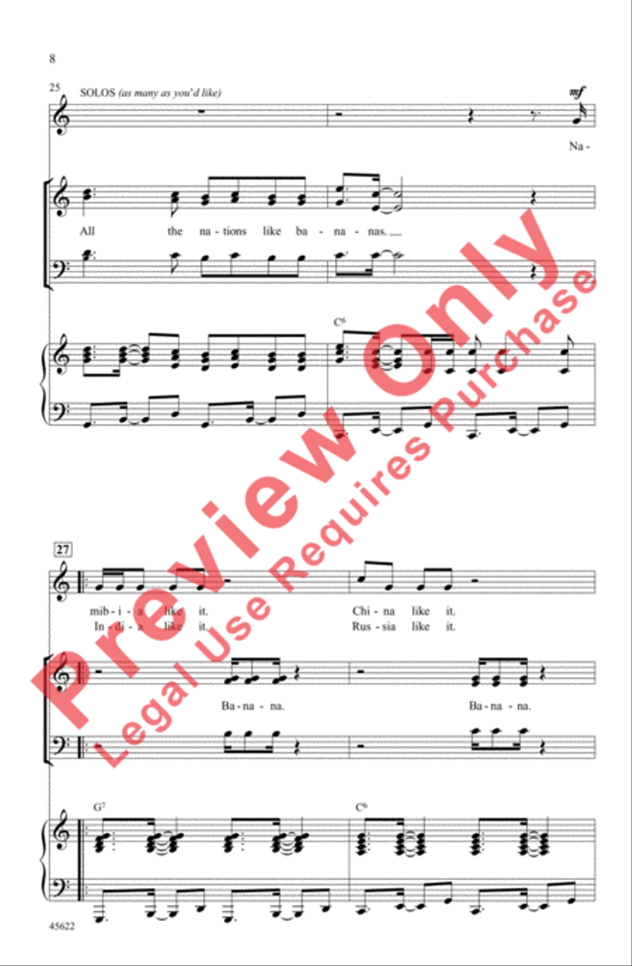 Banana! Banana! 3-Part scores gallery preview page 7
