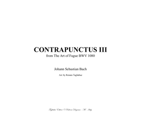 Book cover for CONTRAPUNCTUS III from The Art of Fugue BWV 1080 - Arr. for Organ 3 staff