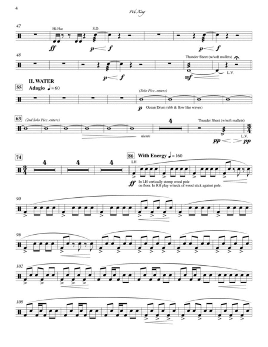 Wu Xing: Solo Percussion 2 Concert Band scores gallery preview page 4