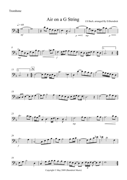 Air on a G String for Trombone and Piano image number null